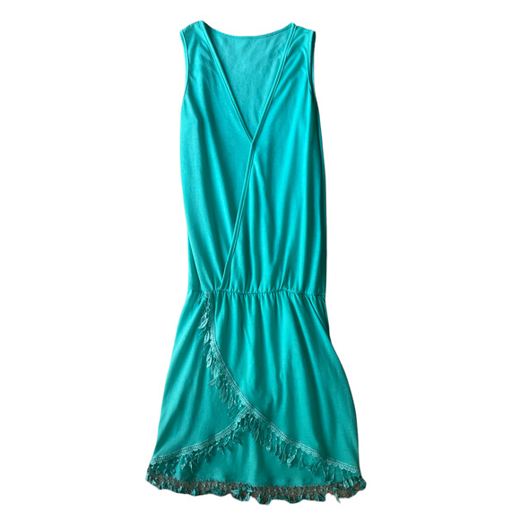 Turquoise Dress with Fringe, Size S - Picture 3 of 5